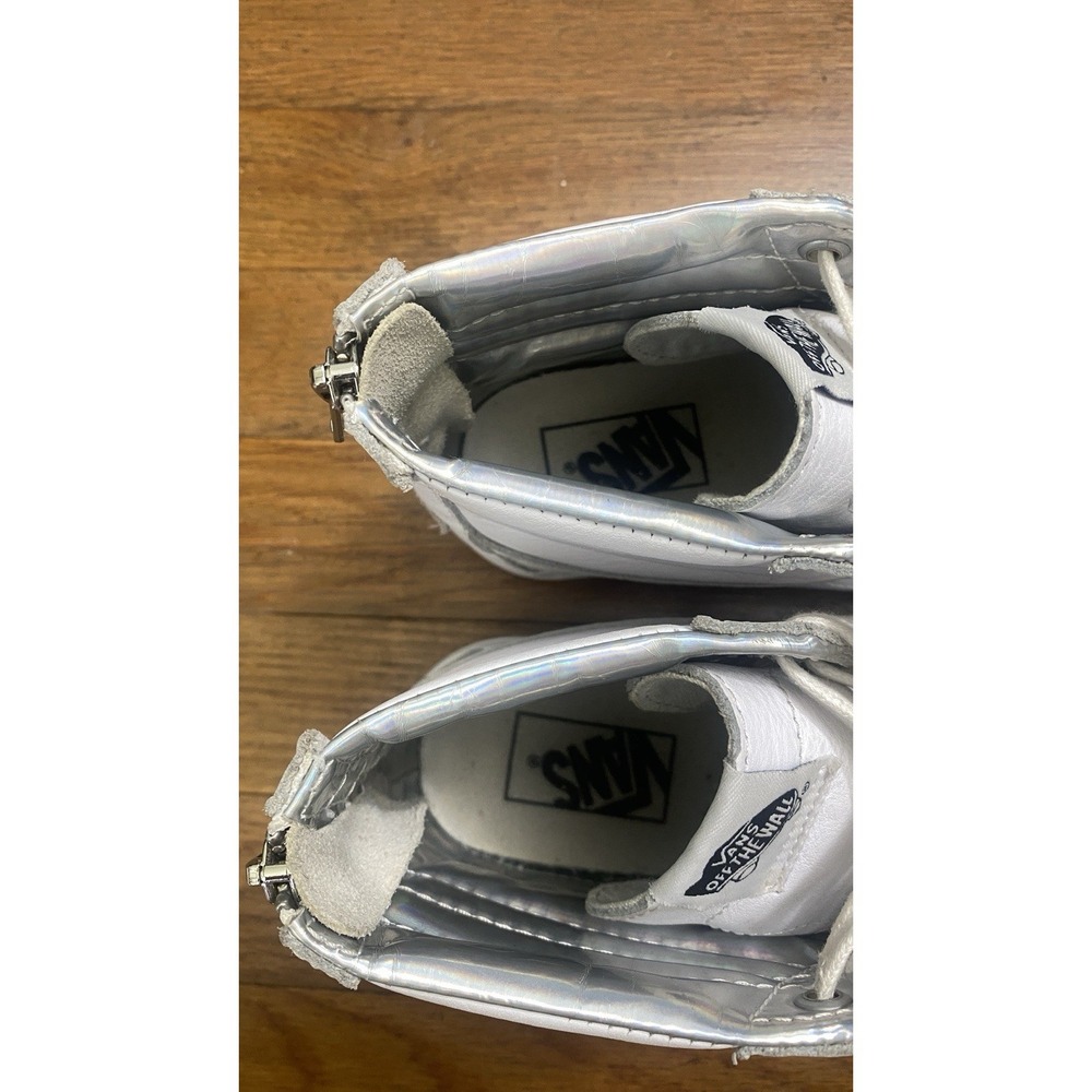 VANS Sk8-Hi Shoes Mens Sz 8.5 White High Top Sneakers Leather Skateboard 721356 - Picture 4 of 11